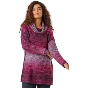 Roman Womens Cowl Neck Ombre Longline Jumper - Pink Denim - Size 14 Uk Roman Womens Cowl Neck Ombre Longline Jumper - Pink Denim - Size 14 Uk