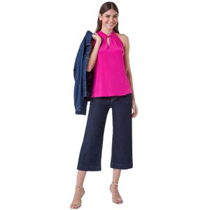 Roman Womens Twist Neck Tie Back Stretch Top - Pink - Size 18 Uk Roman Womens Twist Neck Tie Back Stretch Top - Pink - Size 18 Uk