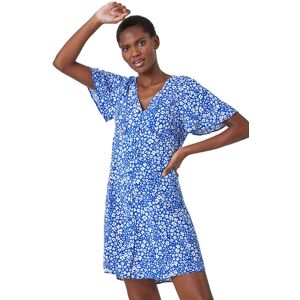 Roman Womens Ditsy Floral Print Button Dress - Blue - Size 20 Uk Roman Womens Ditsy Floral Print Button Dress - Blue - Size 20 Uk
