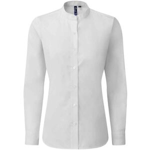 Premier Womens/ladies Banded Grandad Collar Formal Shirt (White) - Size Small Premier Womens/ladies Banded Grandad Collar Formal Shirt (White) - Size Small