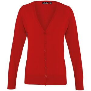 Premier Womens/ladies Button Through Long Sleeve V-Neck Knitted Cardigan (Red) - Size 22 Uk Premier Womens/ladies Button Through Long Sleeve V-Neck Knitted Cardigan (Red) - Size 22 Uk