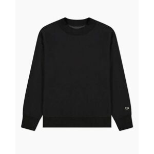 Champion Womens Crewneck Sweatshirt In Black Cotton - Size Medium
