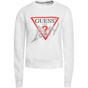 Guess Womens Icon Sweatshirt - White Cotton/polyester - Size Large