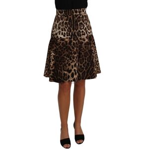 Dolce & Gabbana Womens Brown A-Line Leopard Print Skirt Cotton - Size Small