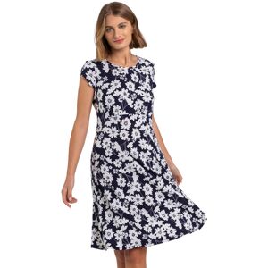 Roman Womens Floral Print Stretch Jersey Tea Dress - Navy Denim - Size 18 Uk Roman Womens Floral Print Stretch Jersey Tea Dress - Navy Denim - Size 18 Uk