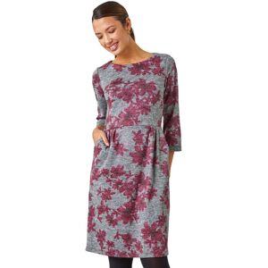 Roman Womens Floral Print Pocket Stretch Dress - Pink - Size 20 Uk Roman Womens Floral Print Pocket Stretch Dress - Pink - Size 20 Uk