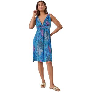 Roman Womens Abstract Floral Stretch Jersey Dress - Blue Denim - Size 18 Uk Roman Womens Abstract Floral Stretch Jersey Dress - Blue Denim - Size 18 Uk