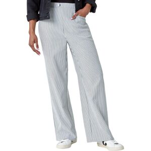Roman Womens Stripe Wide Leg Stretch Trousers - Black - Size 10 Uk Roman Womens Stripe Wide Leg Stretch Trousers - Black - Size 10 Uk