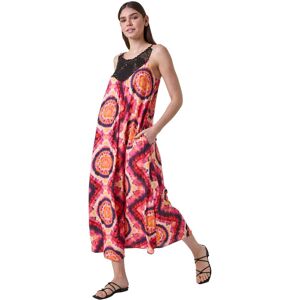 Roman Womens Tie Dye Crochet Detail Pocket Midi Dress - Pink - Size 20 Uk Roman Womens Tie Dye Crochet Detail Pocket Midi Dress - Pink - Size 20 Uk