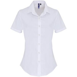 Premier Womens/ladies Stretch Short-Sleeved Formal Shirt (White) - Size X-Large Premier Womens/ladies Stretch Short-Sleeved Formal Shirt (White) - Size X-Large