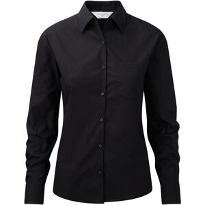 Russell Athletic Collection Womens/ladies Cotton Poplin Easy-Care Long-Sleeved Formal Shirt (Black) - Size 4xl Russell Athletic Collection Womens/ladies Cotton Poplin Easy-Care Long-Sleeved Formal Shirt (Black) - Size 4xl