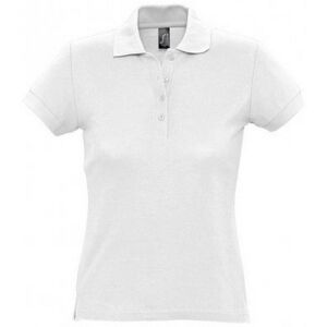 Sols Womens/ladies Passion Pique Short Sleeve Polo Shirt (White) Cotton - Size Large Sols Womens/ladies Passion Pique Short Sleeve Polo Shirt (White) Cotton - Size Large