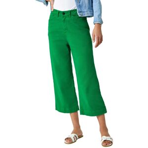 Roman Womens Wide Leg Cotton Jeans Stretch Denim Culottes Cropped Capri Pants - Green - Size 10 Uk Roman Womens Wide Leg Cotton Jeans Stretch Denim Culottes Cropped Capri Pants - Green - Size 10 Uk