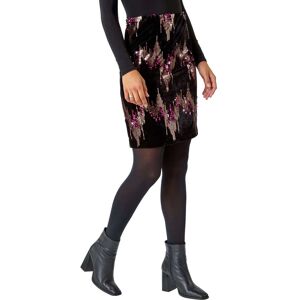 Roman Womens Embellished Sequin Velvet Stretch Skirt - Bronze - Size 12 Uk Roman Womens Embellished Sequin Velvet Stretch Skirt - Bronze - Size 12 Uk