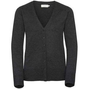 Russell Athletic Collection Womens/ladies Knitted V Neck Cardigan (Charcoal Marl) - Size 14 Uk Russell Athletic Collection Womens/ladies Knitted V Neck Cardigan (Charcoal Marl) - Size 14 Uk