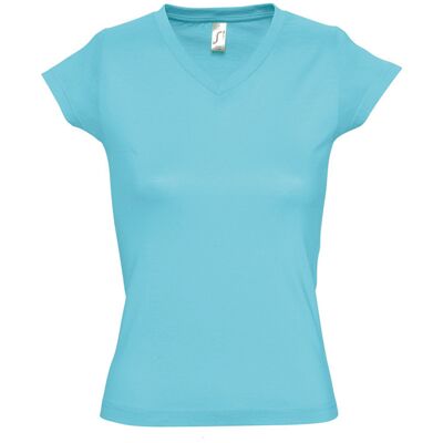 Sols Blue Atoll Moon V Neck Short Sleeve T-Shirt - Women Sols Blue Atoll Moon V Neck Short Sleeve T-Shirt - Women