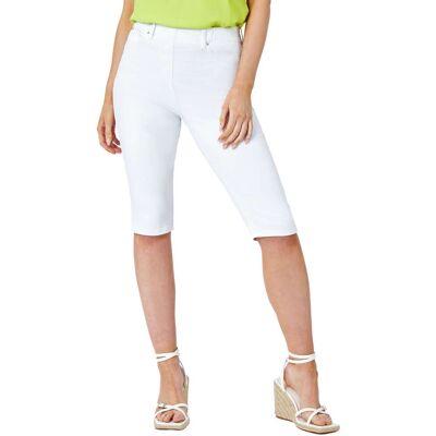 Roman Womens Stretch Knee Length Pedal Pusher - White - Size 16 Uk Roman Womens Stretch Knee Length Pedal Pusher - White - Size 16 Uk