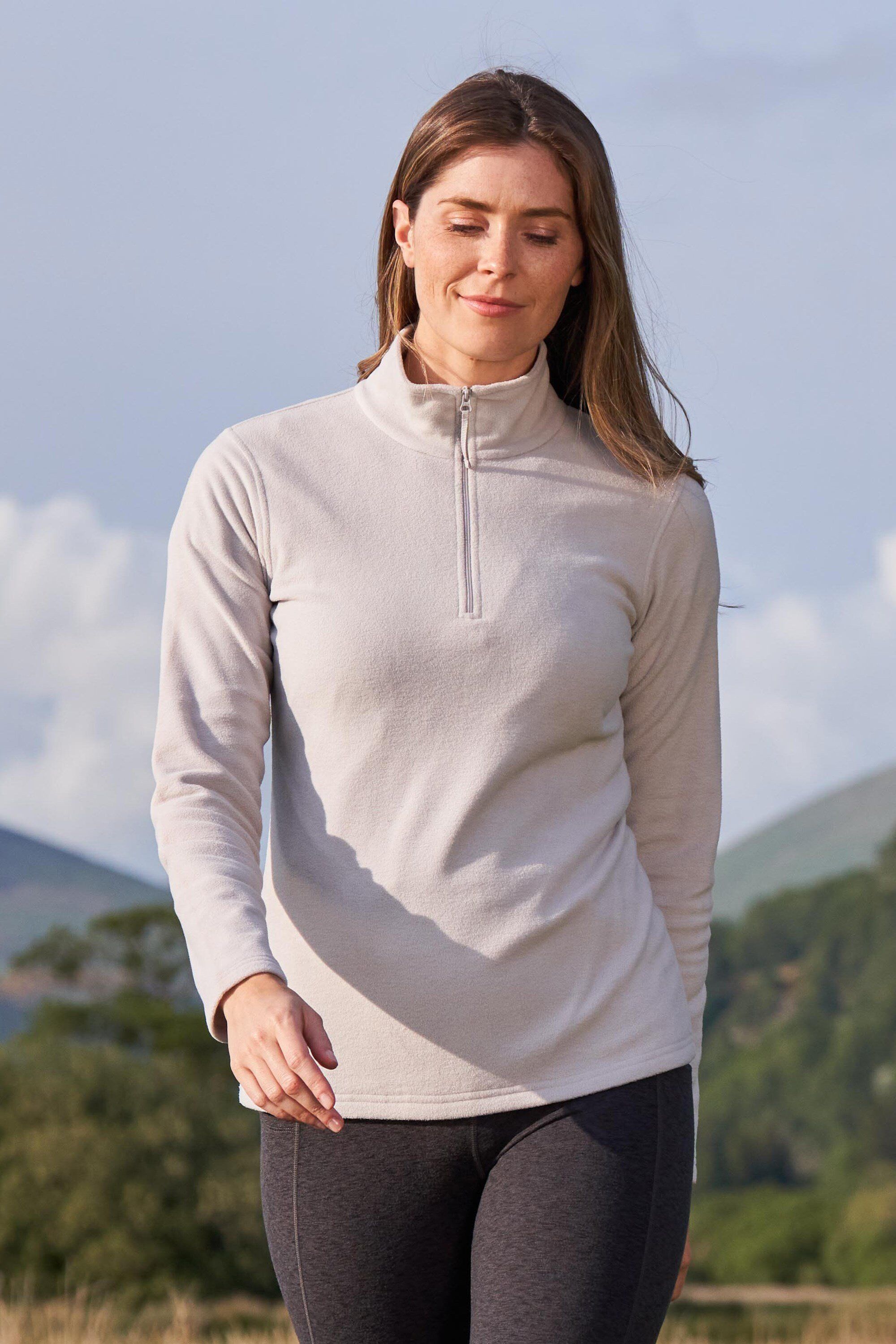 Mountain Warehouse 'Camber' Womens Striped Fleece Top Half Zip Quick Dry Breathable Sweater Charcoal - Size 3xl