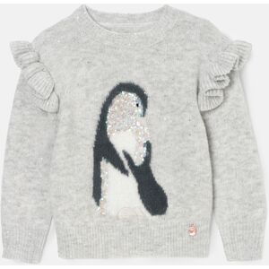 Angel & Rocket Girls Peggy Grey Penguin Jumper - Size 7-8y