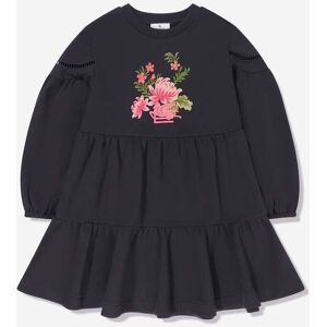 Etro Girls Flower Jersey Dress In Navy - Blue - Size 4y