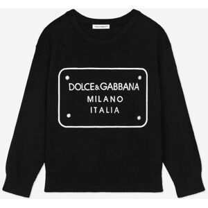 Dolce & Gabbana Boys Logo Tag Jumper In Black - Size 10y