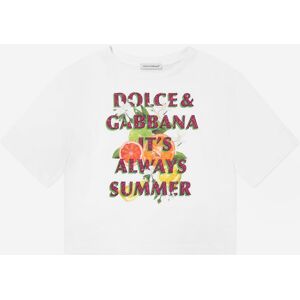 Dolce & Gabbana Girls It'S Always Summer T-Shirt In White - Size 5y