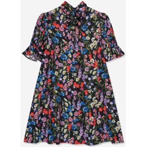 Dolce & Gabbana Girls Silk Wildflowers Dress In Black - Size 14y