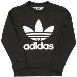 Adidas Originals Boys Boy'S Junior Trefoil Crew Sweatshirt In Black Cotton - Size 9-10y