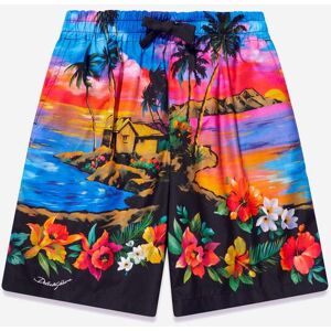 Dolce & Gabbana Kids Boys Hawaiian Print Shorts In Multicolour Cotton - Size 5y