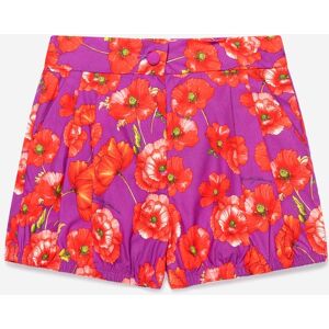 Dolce & Gabbana Girls Cotton Poppy Print Shorts - Red - Size 10y