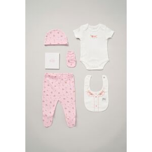 Rock A Bye Baby Girl Cotton 6-Piece Gift Set - Blush - Size 3-6m