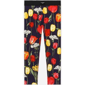 Dolce & Gabbana Girls Tulip Print Leggings In Multicolour - Size 12y