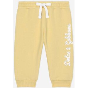 Dolce & Gabbana Kids Unisex Baby Logo Joggers In Yellow - Size 2-3y
