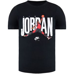 Nike Childrens Unisex Air Jordan Graphic Logo Short Sleeve Crewneck Black Kids T-Shirt Cz3713 010 Cotton - Size 4-5y