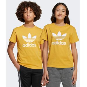 Adidas Originals Kids Unisex Adicolor Trefoil Tee - Yellow Cotton - Size 13-14y
