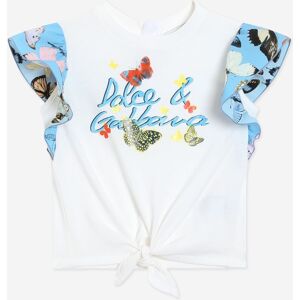 Dolce & Gabbana Baby Girls Butterfly T-Shirt In White - Size 3-6m