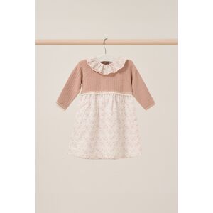 Rock A Bye Baby True Knit Woven Dress & Headband Outfit Set - Pink - Size 3-6m