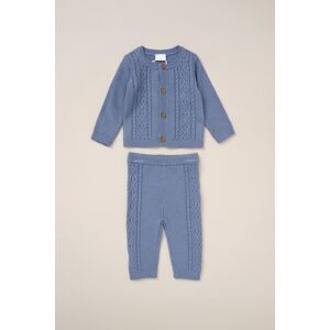 Rock A Bye Baby True Knit Cardigan, Trouser Outfit Set - Blue - Size 6-12m