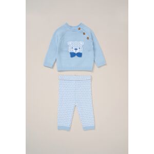 Rock A Bye Baby True Knit Cardigan, Trouser Outfit Set - Sky Blue - Size 3-6m