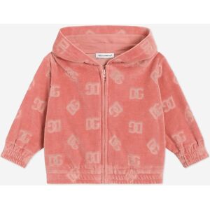 Dolce & Gabbana Baby Girls Jacquard Logo Zip Up Top In Pink - Size 18-24m
