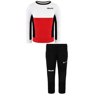 Nike Childrens Unisex Air Long Sleeve Pullover Stretch Waist Black Red Kids Tracksuit Dc8639 010 - Multicolour Cotton - Size 4-5y Nike Childrens Unisex Air Long Sleeve Pullover Stretch Waist Black Red Kids Tracksuit Dc8639 010 - Multicolour Cotton - Size 4-5y