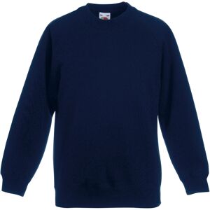 Fruit Of The Loom Childrens Unisex Raglan Sleeve Sweatshirt (Pack Of 2) (Deep Navy) - Blue - Size 12-13y Fruit Of The Loom Childrens Unisex Raglan Sleeve Sweatshirt (Pack Of 2) (Deep Navy) - Blue - Size 12-13y