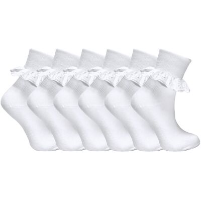Sock Snob 6 Pack Baby Girl Frilly Lace Socks Sock Snob 6 Pack Baby Girl Frilly Lace Socks