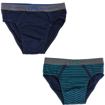 Le Petit Garçon Boys Pack-2 Briefs Lp1016 - Blue - Size 10y Le Petit Garçon Boys Pack-2 Briefs Lp1016 - Blue - Size 10y