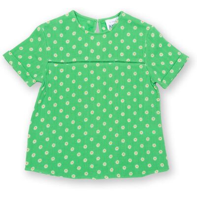 Kite Clothing Girls Daisy Meadow Blouse - Green Cotton - Size 5y Kite Clothing Girls Daisy Meadow Blouse - Green Cotton - Size 5y