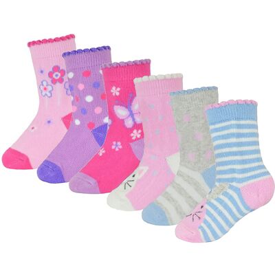 Sock Snob 6 Pair Baby Girls Butterfly Design Sock Snob 6 Pair Baby Girls Butterfly Design