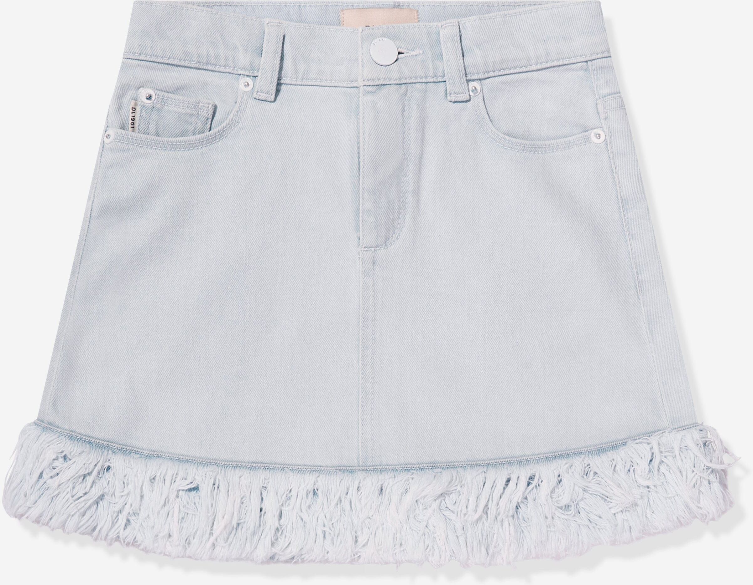 Dl1961 Girls Jenny Denim Fur Mini Skirt In Blue - Size 14y