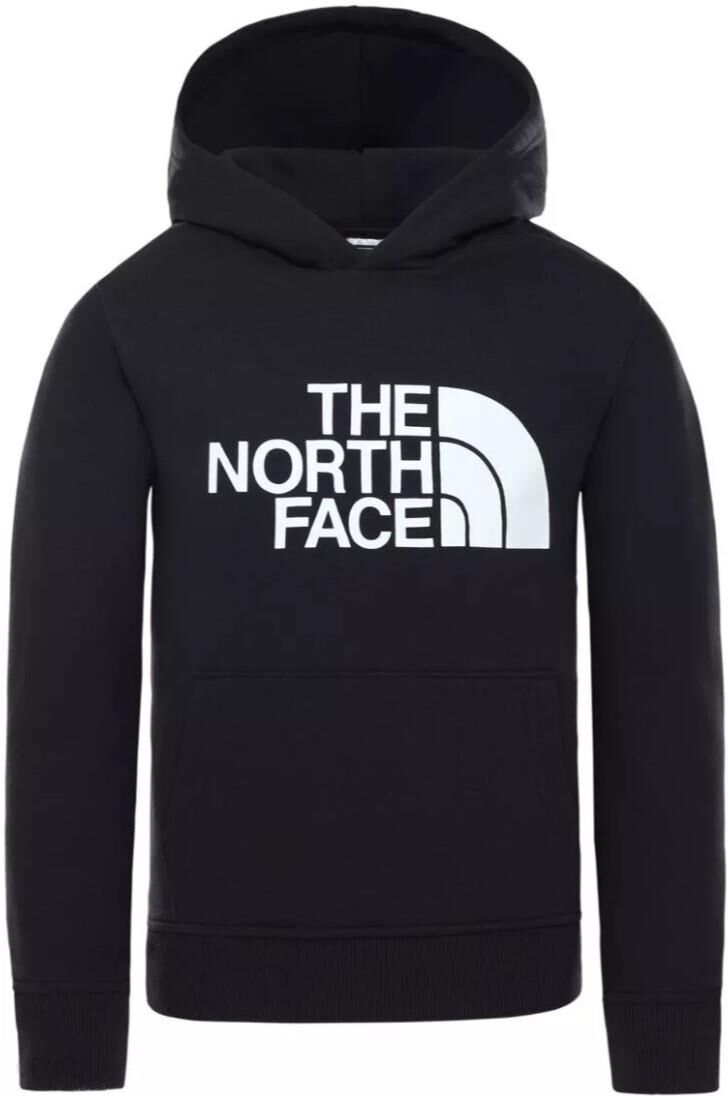 The North Face Childrens Unisex Kids Drew Peak Po Hoodie Black Cotton - Size Large