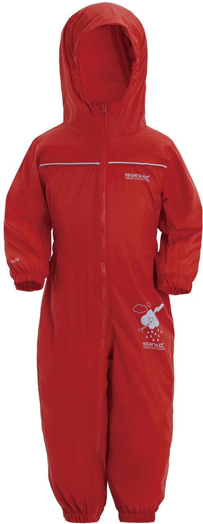 Regatta Boys Great Outdoors Childrens Toddlers Puddle Iv Waterproof Rainsuit - Red - Size 18-24m