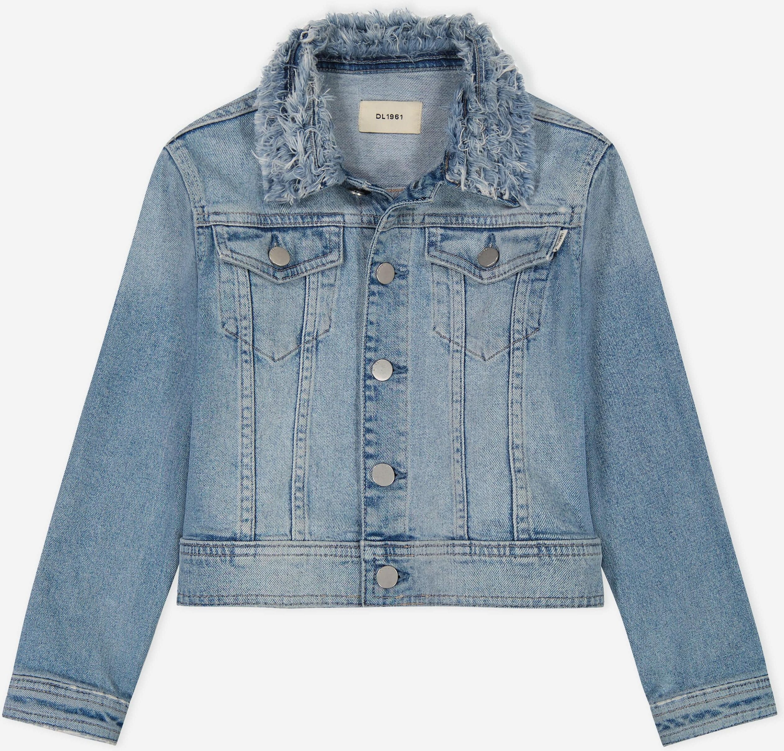 Dl1961 Girls Manning Denim Jacket In Blue - Size 4-5y